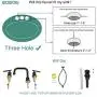 WOWOW Two Handles Widespread 8 inch Bathroom Faucet Black 3 Pieces Basin Faucets 360 Degree Swivel Spout Lavatory Sink Faucet