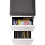 Seville Classics Airlift 2-Drawer Locking Rolling Seat Cushion Home Office Under Desk Pedestal File Storage Cabinet, 12'' W x 23'' D, White