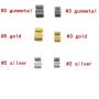 MebuZip 55 Pieces #3 and #5 Zipper Bottom Stops and Top Stops Zipper Stops in Gold, Silver and Gunmetal MebuZip 55 Pieces #3 and #5 Zipper Bottom Stops and Top Stops Zipper Stops in Gold, Silver and Gunmetal