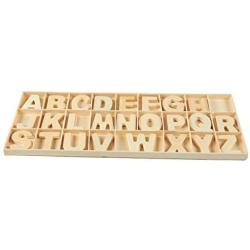 Wooden Alphabet Letters with Storage Tray, Wood ACBs for Learning, Decor (104 Pieces)