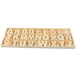 Wooden Alphabet Letters with Storage Tray, Wood ACBs for Learning, Decor (104 Pieces)