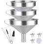 Pauplian Stainless Steel Funnels for Kitchen, Food Grade Kitchen Metal Funnel for Liquid, Spice, Powder, Oils, 4/5/6Inch Cooking Funnels Set of 3 with 4pcs Strainer Filter & 4pcs Cleaning Brush(11in1) Pauplian Stainless Steel Funnels for Kitchen, Food Grade Kitchen Metal Funnel for Liquid, Spice, Powder, Oils, 4/5/6Inch Cooking Funnels Set of 3 with 4pcs Strainer Filter & 4pcs Cleaning Brush(11in1)
