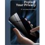 KumWum Anti Peep Screen Protector for iPhone 12 Mini Case Full Body Magnetic Cover Front and Back Tempered Glass Protector with Metal Bumper - Gold