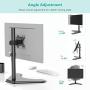 WALI Free Standing Single LCD Monitor Fully Adjustable Desk Mount Fits 1 Screen up to 32 inch, 17.6 lbs. Weight Capacity (MF001), Black