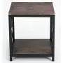 Vintage Dark Brown Black Metal Frame Side End Table with Lower Shelf Vintage Dark Brown Black Metal Frame Side End Table with Lower Shelf