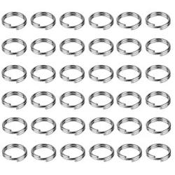 HUIHUIBAO 200 Pieces 6mm Metal Split Rings Nickel Plated Small Key Chain Ring Part for Ornament Crafts and Jewelry Making，Silver