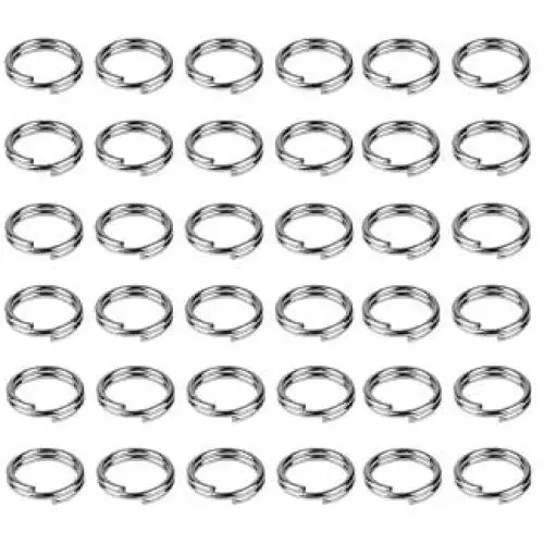 HUIHUIBAO 200 Pieces 6mm Metal Split Rings Nickel Plated Small Key Chain Ring Part for Ornament Crafts and Jewelry Making,Silver HUIHUIBAO 200 Pieces 6mm Metal Split Rings Nickel Plated Small Key Chain Ring Part for Ornament Crafts and Jewelry Making,Silver