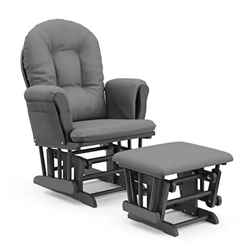 Storkcraft Premium Hoop Glider and Ottoman (Gray Base, Gray Cushion) – Padded Cushions with Storage Pocket, Smooth Rocking Motion, Easy to Assemble, Solid Hardwood Base Storkcraft Premium Hoop Glider and Ottoman (Gray Base, Gray Cushion) – Padded Cushions with Storage Pocket, Smooth Rocking Motion, Easy to Assemble, Solid Hardwood Base