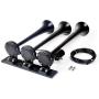 Viping Car Horn Black Three Tube The electromagnetic Electric Horn Solenoid Control Air Horn Waterproof Whistle 12V 165DB Loud Motor Car Sound Valve for Car Any Vehicle Truck Trains Boats Lorrys Vans