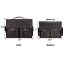 Polare 17'' Mens Full Grain Leather Laptop Briefcase Business Messenger Bag Satchel With YKK Metal Zippers