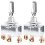 DaierTek ON-OFF-ON 50 Amp 12V Toggle Switch Heavy Duty Automotive Metal SPDT 3 Position 3 Pin with Chrome Plated (2pcs)