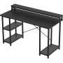 Sedeta Computer Desk with Storage Shelves and Hutch, 55 inch Office Desk with Printer Monitor Shelf CPU Stand, Large Computer Table, Studying Writing Desk Workstation for Home Office, Black