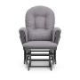 Storkcraft Premium Hoop Glider and Ottoman (Gray Base, Gray Swirl Cushion) – Padded Cushions with Storage Pocket, Smooth Rocking Motion, Easy to Assemble, Solid Hardwood Base