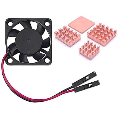 Easycargo Raspberry Pi 4 Heatsink Fan Kit, Cooler Raspberry Pi 4B, 3 B (1 Pack, Copper)