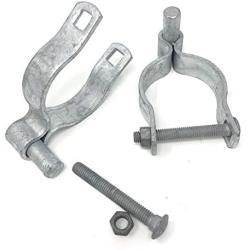 Pressed Steel Chain Link Fence Post Hinge w/Bolt - (2 Sets Pack) (2-3/8'')