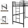 Bonnlo Metal Twin Loft Bed for Kids Space Saver Bed Frame, Black