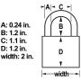 Keyed Padlock - Large 2'' Lock with 5 Matching Keys - Shackle Lock for Luggage, Suitcase, Door, Cabinet, Gate, Chests, Lockers - Strong Weatherproof Lock Set Made from Hardened Steel and Solid Brass