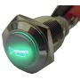 Etopars 12V 5A Car Motor Green LED Light Momentary Speaker Horn Bells Push Button Stainless Steel Metal Switch Toggle 19mm Socket Plug Wire