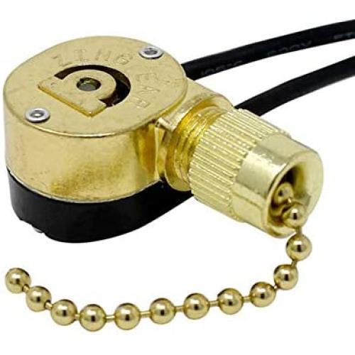 Ceiling Pull Chain Switch ZE-109M Zing Ear Metal Pull Chain Light Switch ON-OFF Pull Chain Switch Ceiling Fan Lamp Light Switch