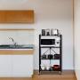 Foldable Shelving Unit Storage Rack on Wheels Large Capacity, Heavy Duty Steel 4-Shelf Organizer with Hooks, Black