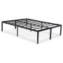 Olee Sleep 18'' Heavy Duty Queen Steel Slat, No Box Spring Needed, Black