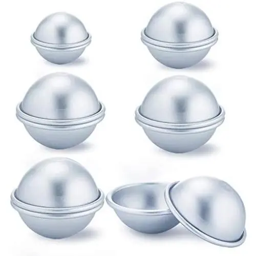 Pllieay 12 Pieces 3 Sizes DIY Bath Bomb Molds, 6 Sets Metal Bath Bomb Molds for Crafting Bath Bomb Pllieay 12 Pieces 3 Sizes DIY Bath Bomb Molds, 6 Sets Metal Bath Bomb Molds for Crafting Bath Bomb