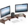 FITUEYES 3 Shelf Monitor Stand Riser with Adjustable Length and Angle Brown DT108002WB