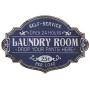 Creative Co-op Vintage Metal Laundry Room Decorative Wall Sign, Distressed Blue