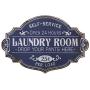 Creative Co-op Vintage Metal Laundry Room Decorative Wall Sign, Distressed Blue