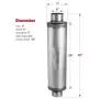 Upower 4'' Inlet Diesel Exhaust Muffler 7'' x 24'' Body 30'' Whole Length XS2772 - Straight Through Stainless Steel Welded On Resonator Muffler Upower 4'' Inlet Diesel Exhaust Muffler 7'' x 24'' Body 30'' Whole Length XS2772 - Straight Through Stainless Steel Welded On Resonator Muffler