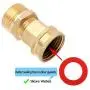 Litorange (4 Pack Industrial Metal Brass Garden Hose to Hose Fitting Connect, Green Thumb Quick Swivel Connector Adapter,Double Female Thread Size 3/4'' x 1/2'' NPT Pipe