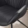 Volans Modern Mid Back Matte Black Faux Leather Home Office Desk Chair No Wheels