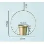 RISEON Boho Gold Metal Plant Hanger,Metal Round Hanging Planter, Modern Planter, Mid Century Plant Holder, Minimalist Planter for Indoor Outdoor Home Decor