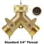 uomio 2 Way Garden Hose Splitter, Y Shape Garden Hose Adapter with 2 Hose Shut Off Valve - 3/4'' Male Thread, Zinc Alloy Body with Rubber & Plastic Parts, 0.8 Mpa Water Pressure Endurance (Full Metal) uomio 2 Way Garden Hose Splitter, Y Shape Garden Hose Adapter with 2 Hose Shut Off Valve - 3/4'' Male Thread, Zinc Alloy Body with Rubber & Plastic Parts, 0.8 Mpa Water Pressure Endurance (Full Metal)