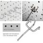 Yardwe 50 PCS Metal Pegboard Hooks Organizer Accessories Set Hooks for Pegboard Garage Work Shop Storage Display Organization Hanging Tool (Silver)