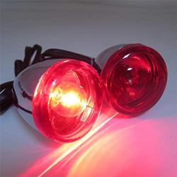 HTTMT- Front Turn Signal Light Indicator Red Lens Compatible with 92-16 Harley Sportster XL 883 1200 [P/N: RS059/XH6004-004]