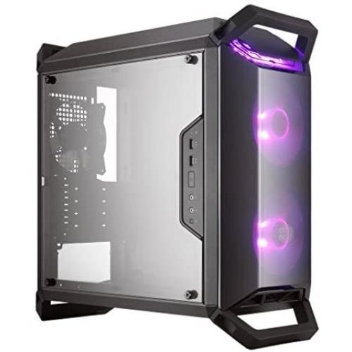 Cooler Master MasterBox Q300P Micro-ATX with Dual 120mm ARGB Fans, Front/Top Dark Mirror Panel, Transparent Acrylic Side Panel, Adjustable I/O  & RGB Lighting System (MCB-Q300P-KANN-S02)