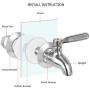 X-Chef Beverage Dispenser Spigot Replacement, Stainless Steel Metal Spigot for Glass Jar &amp; Drink Dispenser, Set of 2