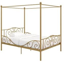 DHP Metal Canopy Bed with Sturdy Bed Frame - Full Size (Gold)