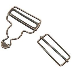 6 Sets 45mm(1 3/4 inch) Suspender Buckle Overall Clip Replacement,Dungaree Fastener,Bib Liberty Overall Clip Hooks with Slider,Red Bronze,Q350