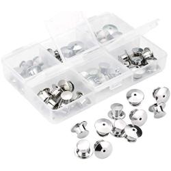 SUBANG 40 Pieces Metal Pin Backs Locking Pin Keepers Locking Clasp with Storage Case