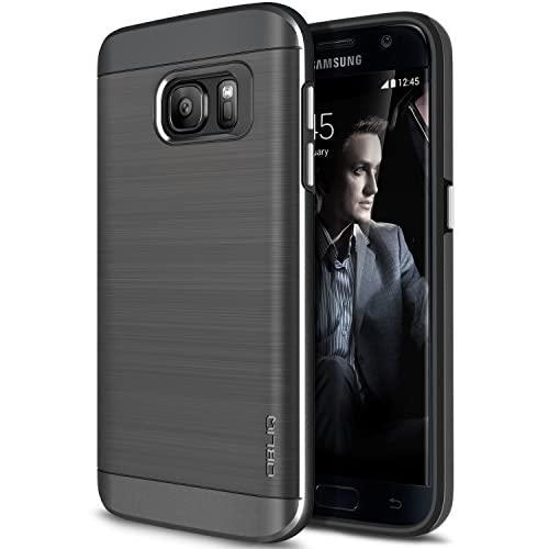 Galaxy S7 Case, OBLIQ [Slim Meta][Titanium Space Gray] Slim Fit Premium Dual Layer Protection Case with Metallic Brush Finish Back with Shock Absorbing TPU Inner Layer for Samsung Galaxy S7