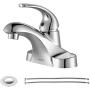 PARLOS Single Handle Centerset Bathroom Sink Faucet with Metal Drain Assembly and cUPC Faucet Supply Lines, Lead-Free , Chrome 13433