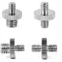 Pack of 4, 1/4 to 1/4 External Thread, 1/4 to 3/8 External Thread Screw Adapter, Double-Ended Stud, Used for Camera cage Monitoring LED Microphone, Tripod Screw Adapter.