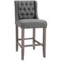 HOMCOM 40'' Tufted Wingback Counter Height Armless Bar Stool Dining Chair Set of 2, Grey