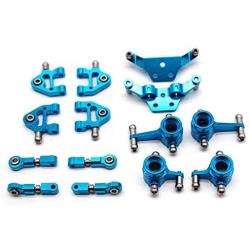 JVSISM 2 Pcs Metal Full Set Upgrade Parts for Wltoys 1/28 P929 P939 K979 K989 K999 K969 Rc Car Parts, Blue & Red