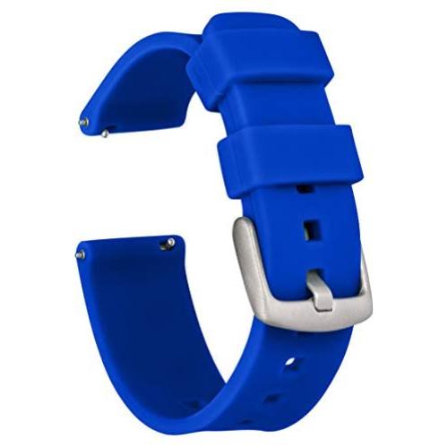 GadgetWraps 14mm Silicone Watch Band Strap with Quick Release Pins – Compatible with Pebble, Fossil, Skagen, Wristology - 14mm Quick Release Watch Band (Cobalt Blue, 14mm)