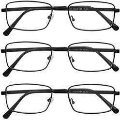 Reading Glasses Set of 3 Metal Full Rim Glasses for reading for Men and Women