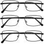 Reading Glasses Set of 3 Metal Full Rim Glasses for reading for Men and Women