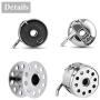 MiDube 5 PCS Metal Sewing Machine Bobbins + 1 PCS Stainless Steel Stitch Thread Bobbin Holder Case for B-rother J-anome S-inger Front Loading Class 15 Machines Home Embroidery (Home Use)